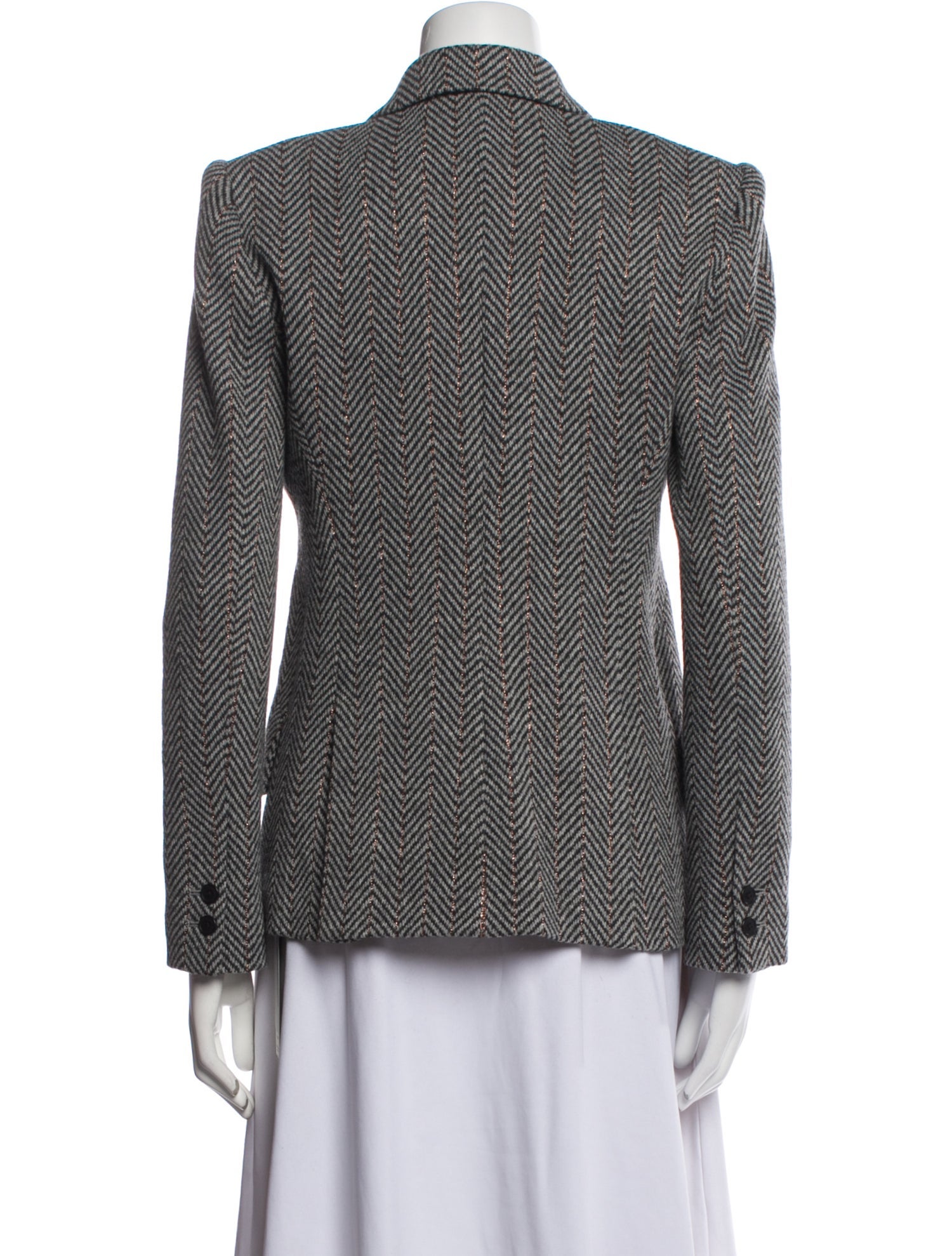 L'Agence Wool Tweed Pattern Blazer